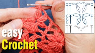 Crochet: How to Crochet Star (Jasmine) Puff Stitch for beginners.