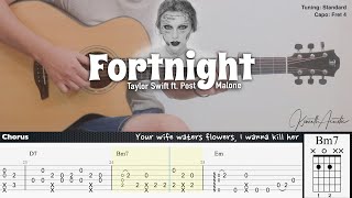 Fortnight - Taylor Swift ft. Post Malone | Fingerstyle Guitar | TAB + Chords + Lyrics