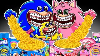 SHIN SONIC TAPES - Shin Sonic Family Convenience Store BLUE PINK Food Mukbang Animation | ASMR