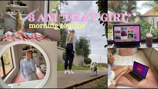 8AM “THAT GIRL” MORNING ROUTINE🤍productive vlog, yoga + walk!