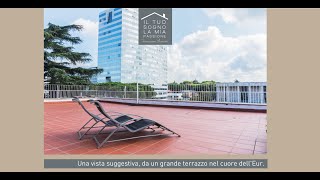 Una vista suggestiva, da un grande terrazzo panoramico nel cuore dell'Eur.