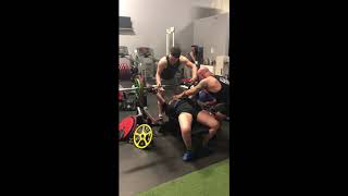 Shirted bench, 2 reps, 85 kg