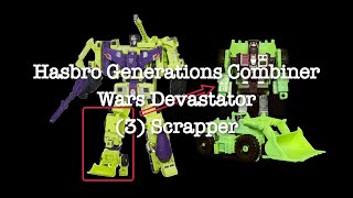 Transformers Hasbro Generations Combiner Wars Devastator Part (3) Scrapper Stop Motion