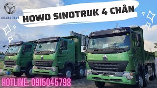 Howo Sinotruk 8x4 ben 4 chân thùng Vuông | Xe tải Bắc Giang