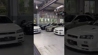 R34 GTR heaven at TOP RANK facility in JAPAN. #shorts #r34gtr #porsche