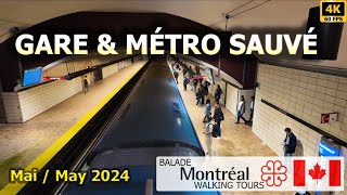 [4K] Gare et Métro Sauvé Walking tour, Montreal Canada