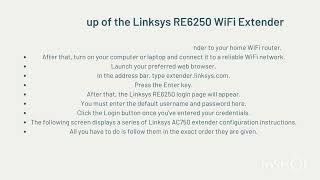 Linksys RE6250 Wifi extender setup