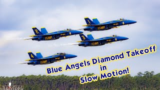 Blue Angels Diamond Takeoff in Slow Motion!