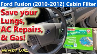 Ford Fusion -  Cabin Air Filter Change on 2010 to 2012