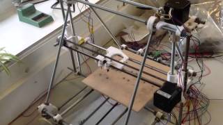 School 3d printer reprap- first motion.