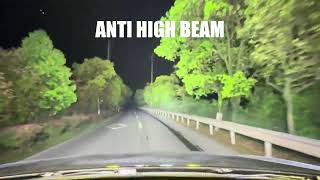 Car High Beam vs Anti High Beam