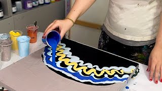 Easy Acrylic Painting Tutorial: Create Abstract Art With Trendy Colors - No Brushes Required!