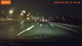 Donnerstag 21.02.2019  Unfall Autobahn a73 Ausfahrt Erlangen Zentrum Ost, Mercedes w203 dashcam