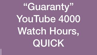 See how to get 4000 YouTube view hours in quick # Daily Volgs