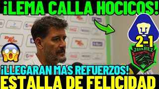 🔥✅¡GUSTAVO LEMA CALLA HOCICOS! ¡ESTALLA DE FELICIDAD ANTE LA VICTORIA VS JUAREZ!¡PROMETE EL TITULO!