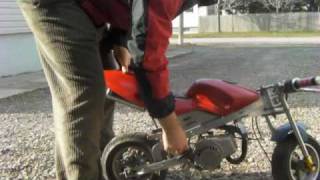 Pocket Bike startup and walkaround