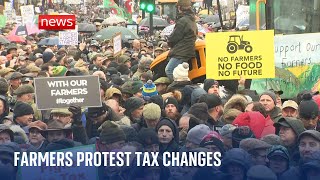 Farmers gather in central London in protest over inheritance tax changes