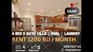 4 BED 5 BATH |VILLA | POOL | LAUNDRY ROOM \ sa-1200-wa