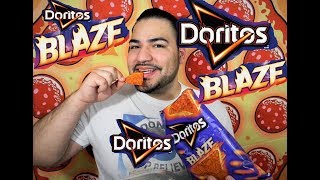 NEW DORITOS BLAZE CHIPS ARE THEY REALLY SPICY = Taste Test