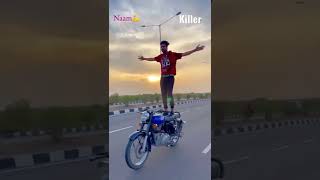 royal enfield classic stunt at road evening time pleasure weather loving like and subscribe pls and