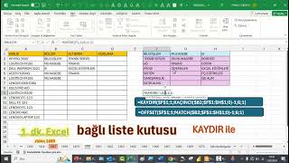 Excel 1 Dakika - Bağlı Liste Kutusu - KAYDIR ile