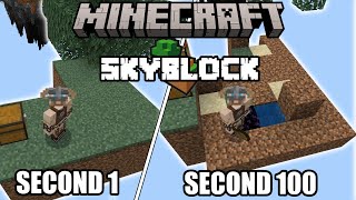 I Survive 100 SECONDS on SKYBLOCK in Minecraft