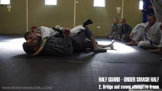 Half Guard: more sweeps from the smashed half guard