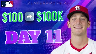 $100 into $100K Challenge | Day 11 | Free MLB Picks & Predictions 7/4/24