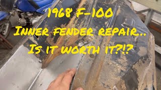 1968 F-100: inner fender repair… or not…