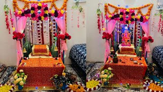 ganpati decoration!! decoration for home ganpati #ganpatibappamorya #decoration #ganpati