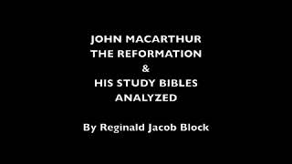 JOHN MACARTHUR REFORMATION DOCTRINE