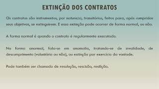 Extinção dos contratos (1ª parte)