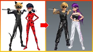 Miraculous Ladybug And Catnoir Transformation Bad Boy, Bad Girl - Miraculous Cartoon Art