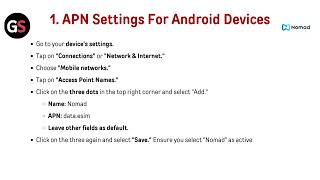 Nomad eSIM APN Settings