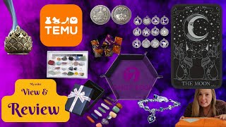 Temu Box Opening - Rune Dice, Zodiac Charms, Crystal sets, Divination Coin, Lotus Incense Burner and