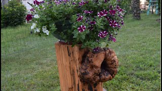 How to make stand for flowers from old deck with bump