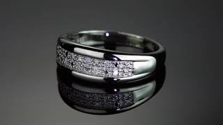 Item 62211 - Men's Round Genuine Diamond Wedding Ring 1/8 TCW In Platinum Over Sterling Silver