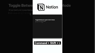 ⚪️ Switch Between Notion Light & Dark Mode Shortcut ⚫️