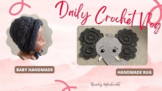 Daily Vlogging In The Life Of A Crocheter | How To Crochet An Elephant Rug | Planetcrochet | V-164