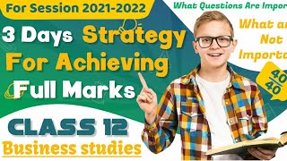 3 days strategy |Time Management to solve Business studies Exam Paper |Strategy for Business studies