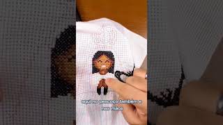 Atualização do meu bordado de Nossa Senhora Aparecida 🙏🏻 #pontocruz #crossstitch #bordado