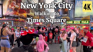 Walking to Times Square - Manhattan NYC 4K 60fps