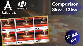 Comparison 3kw - 12kw Laser #cncfiberlaser #Laser#10mm#admsolutions #hgtech