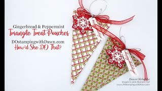 Easy Gingerbread & Peppermint Triangle Treat Pouch