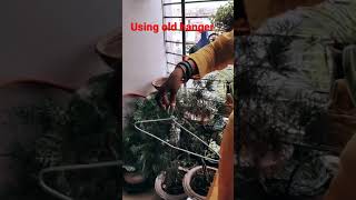 hang plant using old hanger in just 5 min diy