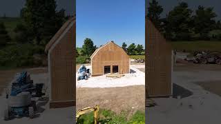 Didnt make it out that door , bye bye drone #dronefail #barn #automobile #timberbuilding