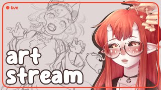 working on a character sheet 【comfy artstream, eng/ger】