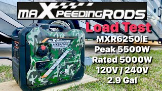 MAXPEEDINGRODS MXR6250iE  | Peak 5500W, Rated 5000W, Portable Inverter Generator 120V/240V Load Test