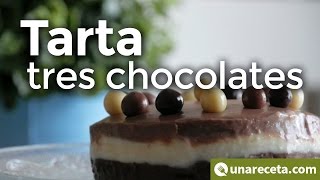 Tarta tres chocolates paso a paso ¡Facilísima!