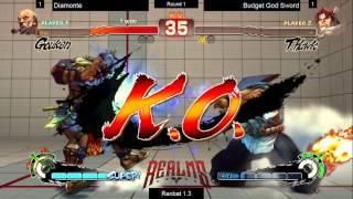 Realms Games USF4 Ranbat 1.3 Round 1 Diamonte vs Budget God Sword